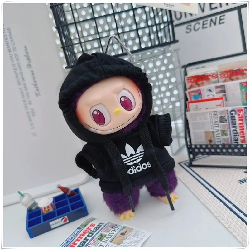 4.0 الوحوش دبوس الحب سلسلة 15 17 سنتيمتر ل Labubu دمية ADI هوديي الملابس الكورية المعبود أحذية رياضية مجموعة الملابس الإكسسوارات
