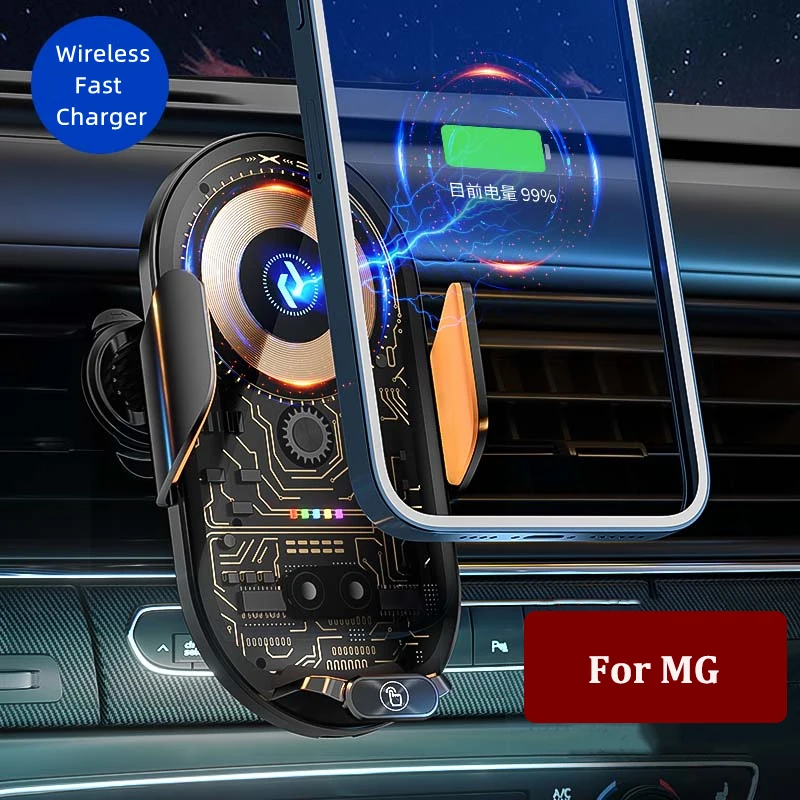 For Morris Garages MG 3 5 6 7 TF GS ZS MULAN HS Pilot ONE Hector Car Cell Phone Holder Qi Wireless Charger Stand