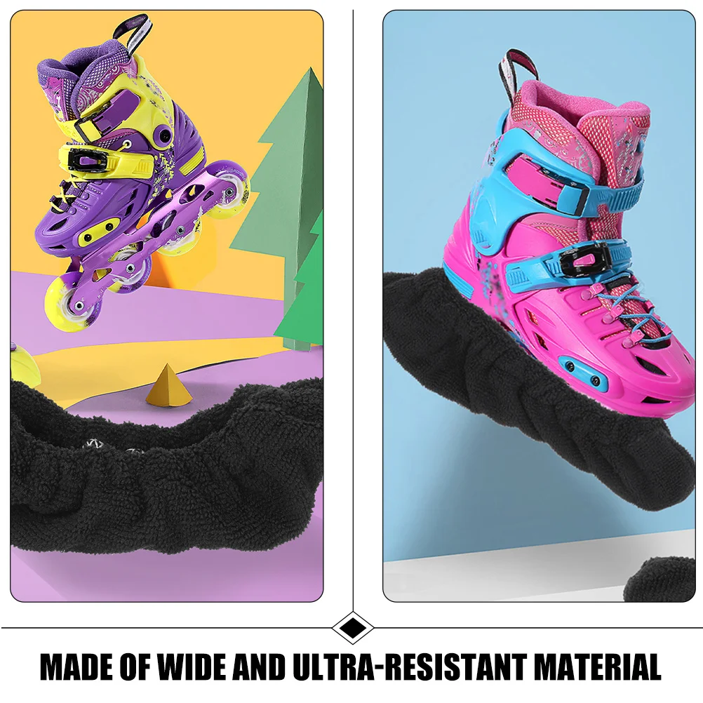 

1 Pair Ice Shoe Blade Microfiber Durable Skating Protection Wide Non-Slip Sole For Hockey Roller Skates Skating Blades Guards