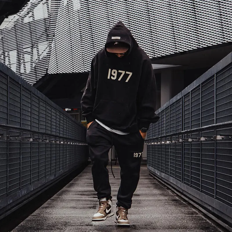 

entials FOG Sle Hoodie Sweatirt with Fce ex Insulated Hooded Jaet Cotton Polyester Blend Casual Streetwear