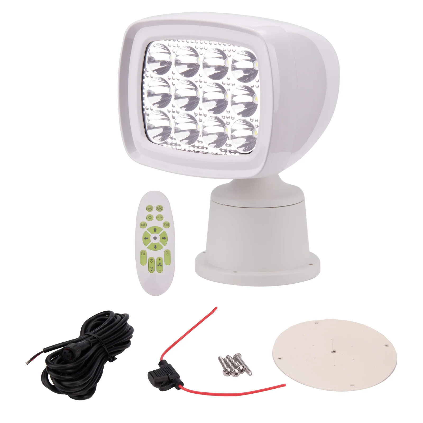 

Беспроводной светодиодный прожектор с дистанционным управлением 10-30В 60Вт 1600Лм IP65 для морских судов с радиочастотным пультом ДУ