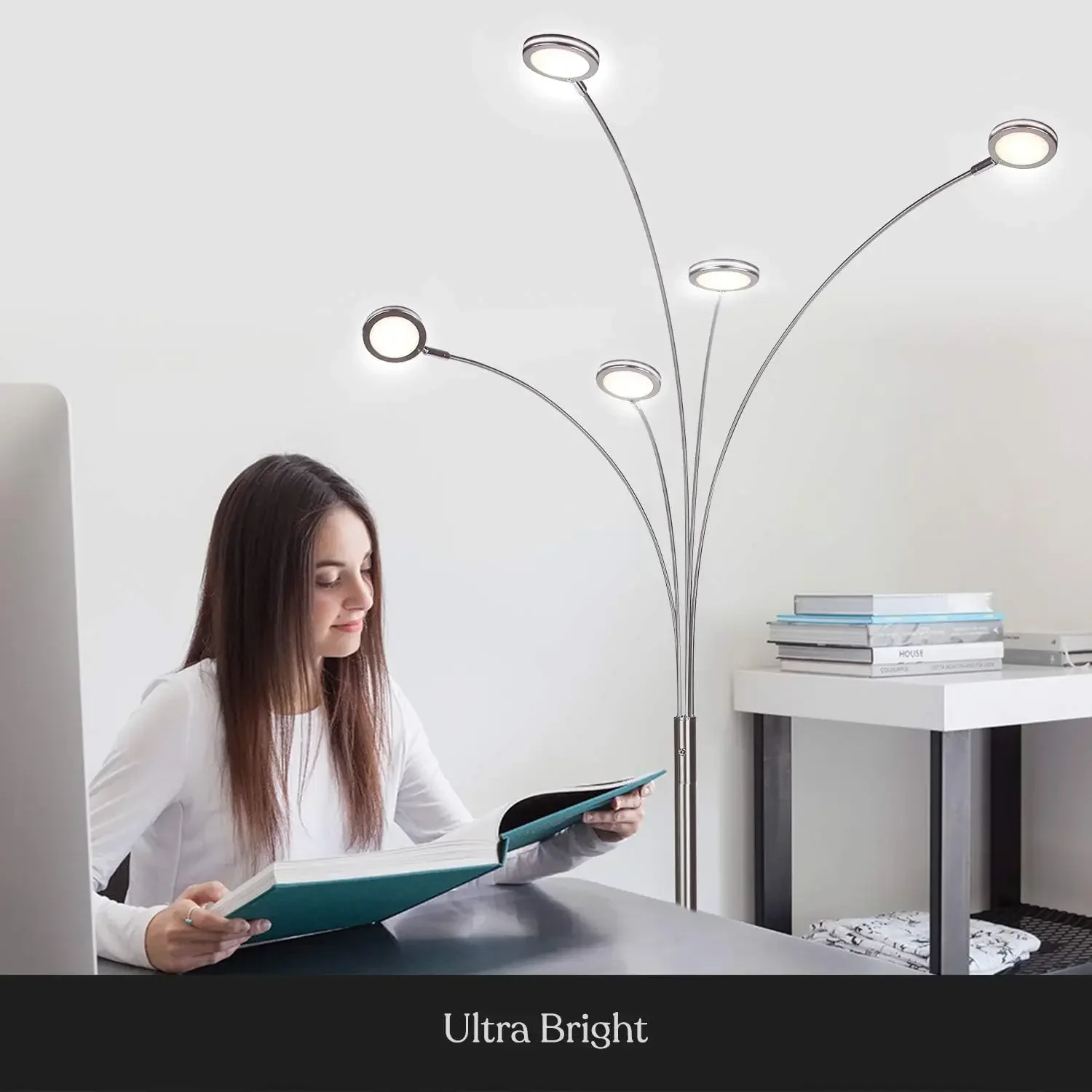 Orion-lampadaire pour salon, lampadaire en arbre avec 5 bras réglables, lampe sur pied à têtes multiples