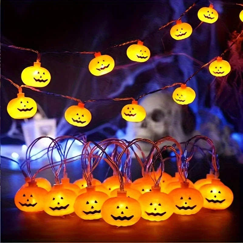 

Halloween Pumpkin String Fairy Light Lamp Garland Battery Powered Waterproof Decorative Lanterns Festive Room Ambiance