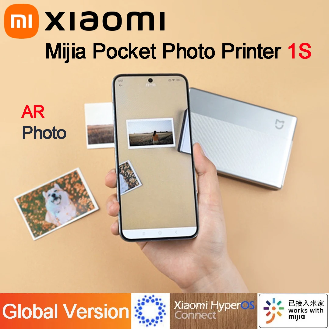 

Глобальная версия Xiaomi Портативный фотопринтер 1S AR Photo ZINK Термальный карманный мини-беспроводной Bluetooth-принтер Поддержка Mi Home APP