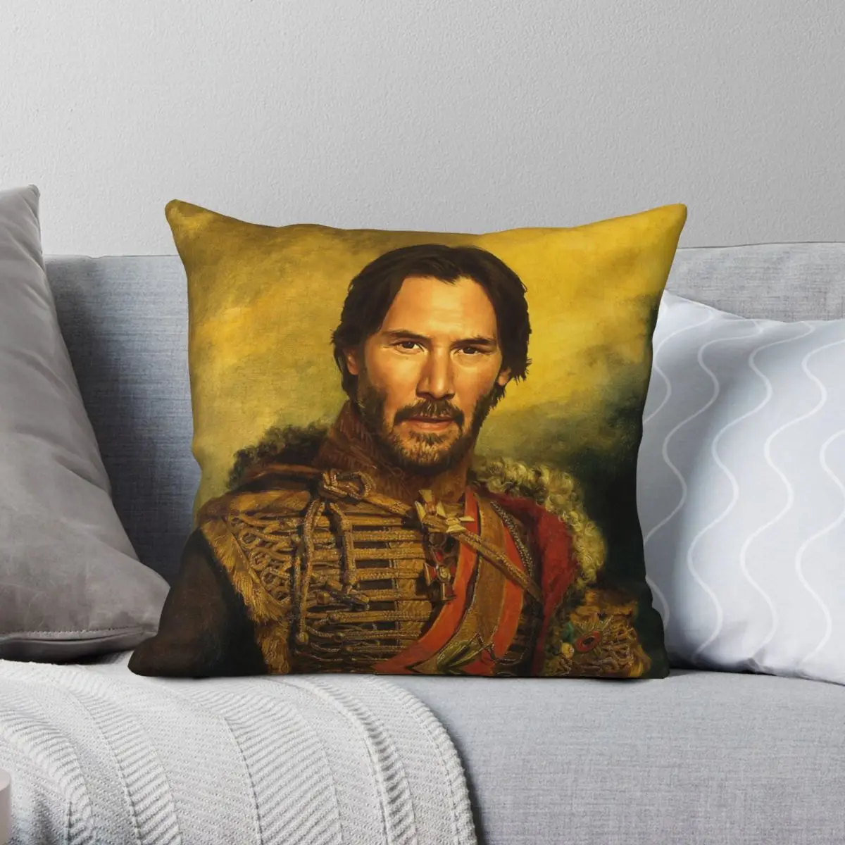 Keanu Reeves George Dawe Pillowcase Polyester Linen Velvet Pattern Zip Decorative Throw Pillow Case Bed Cushion Case