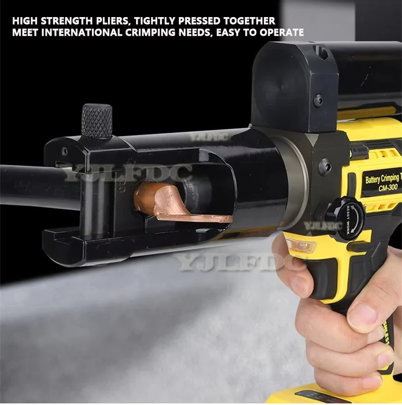 Cm300/70 小型電動油圧圧着ペンチ リチウム電池 銅アルミ端子 充電式圧着工具 電気技師用ツール