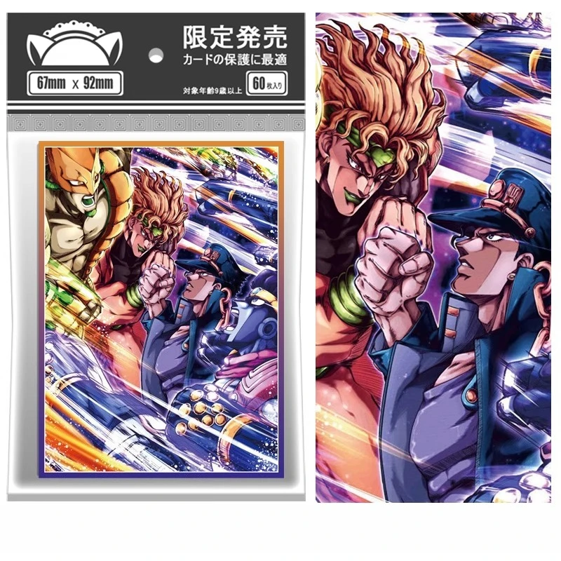

60pcs Anime JoJo's Bizarre Adventure Kira Yoshikage Figures Card Sleeves Board Game PTCG Trading Cards Shine Protective Case