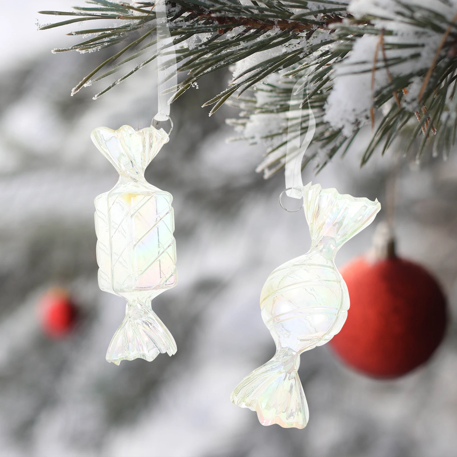 

4 Pcs Ceiling Christmas Tree Decoration Pendant Window Acrylic Tinsel Xmas Ornaments