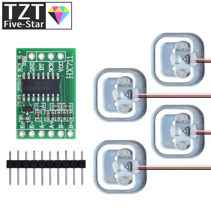 TZT Human Scale Load Cell Weight Sensors + HX711 AD Module Weight Sensor Electronic Scale Weighing Pressure Sensor DIY Kit