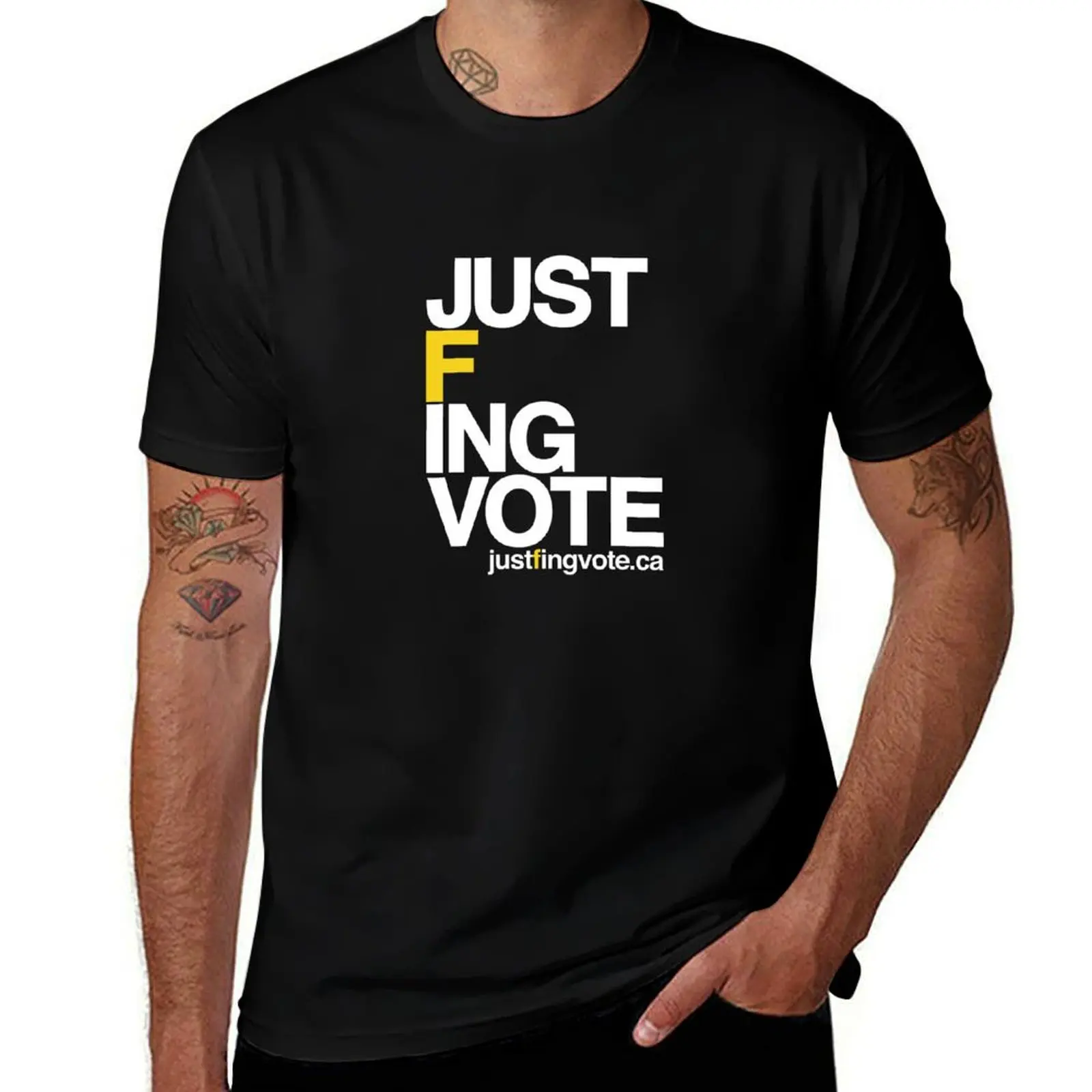 

Just F'ing Vote T-Shirt t shirts designer cotton tshirt 100% mens graphic t shirts T-shirt