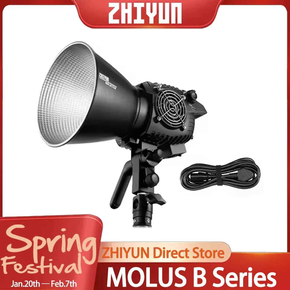 ZHIYUN MOLUS B100 B200 B500 B300  300W LED Video Light Photography Lighting Fill Light for TikTok Studio Photography Outdoor