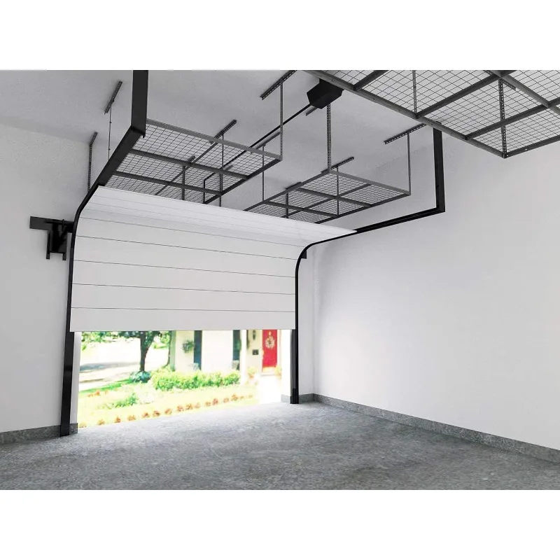 FLEXIMOUNTS 4x8 Overhead Garage Storage Rack, Heavy Duty Metal Garage Ceiling Storage Racks, 2 Pack