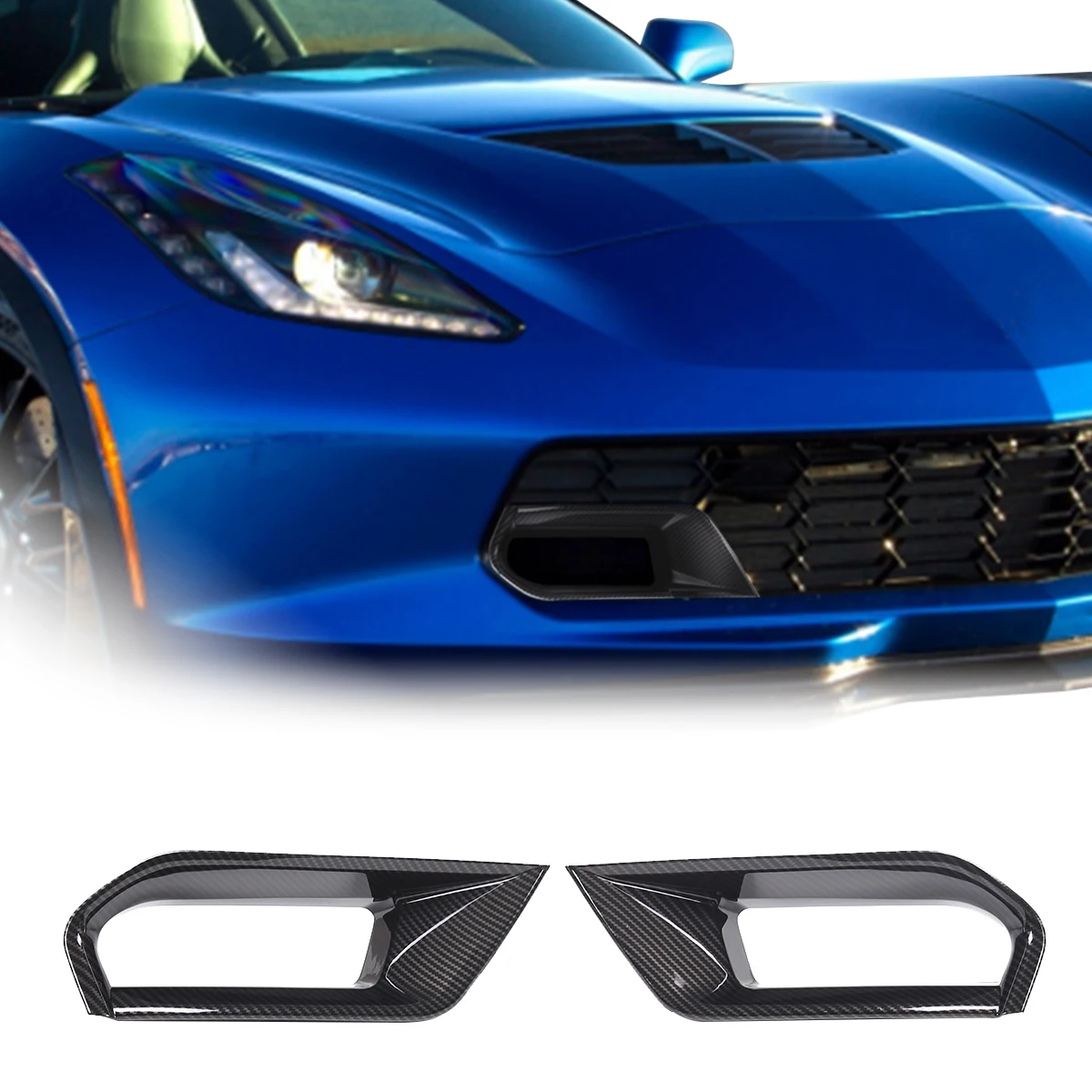 

For Chevrolet Corvette C7 Z06 2014-2019 ABS Front Bumper Air Inlet Decorative Frame Exterior Molding Accessories