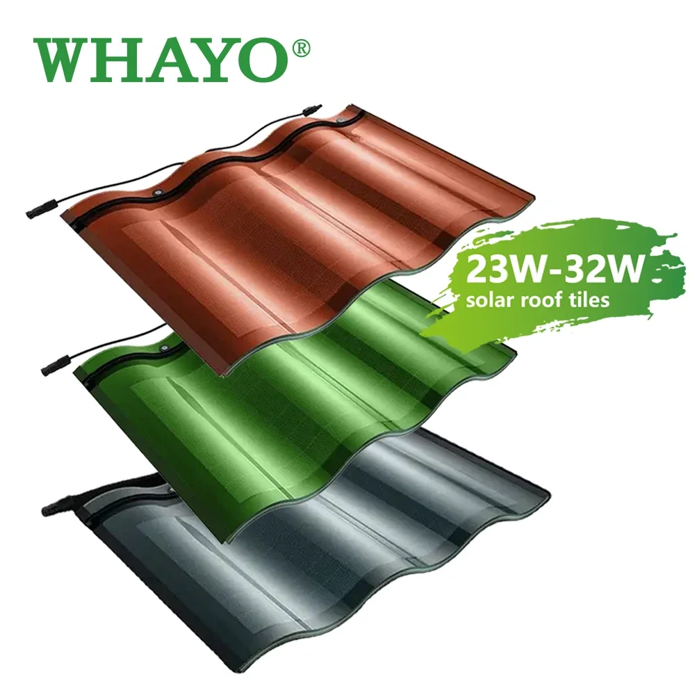 BIPV Roof Mounted Solar Panels 23W  Tile System  Roof Savings Roof Solar Energy Storage Design