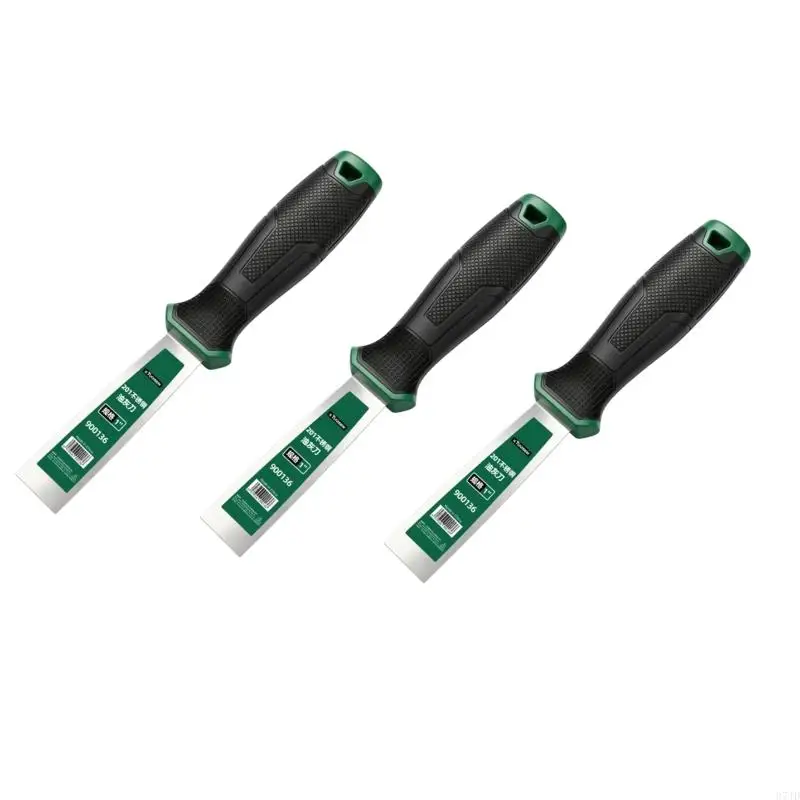 3Pcs Stainless Scrapers Putty Blade Scraping Tool Scrapers Blade Set With Antislip Grip For Stubborn Adhesive Removal 37JD