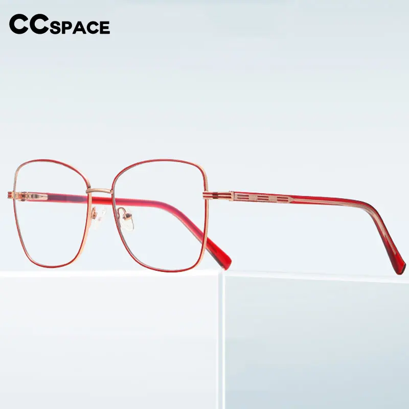 

55529 Metal Luxury Anti Blue Glasses Frames Women Optical Fashion Computer Eyeglasses Customized Prescription Glasses
