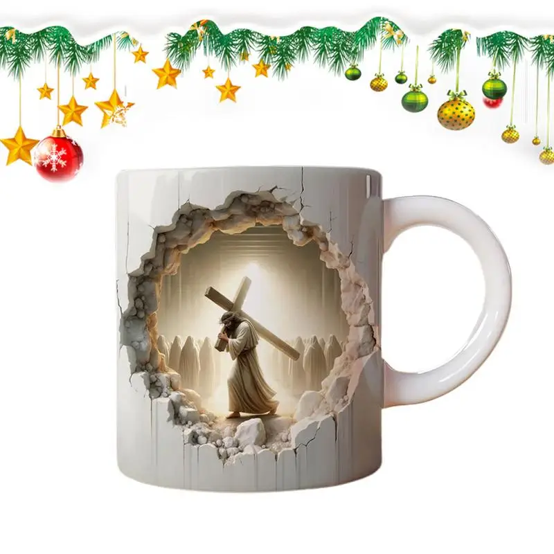 Religious Ceramic Cup Aesthetic Mugs Jesus Catholic Cappuccino Espresso Latte Tea Milk Cup Christian Coffee Mugs For Friends