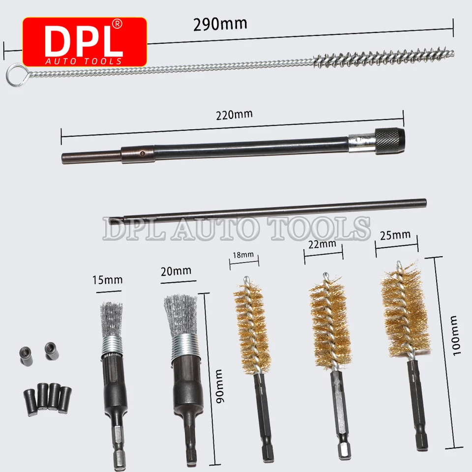 Kit 19 Pièces Nettoyage Siège Injecteur Diesel/Essence – Brosse Universelle + Outils Pour Moteurs, Sièges Et Buses D'Injecteur