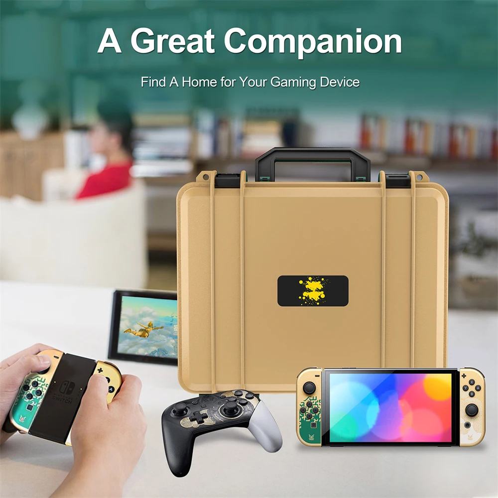 Caja de almacenamiento de Gamepad impermeable de doble Color, estuche de transporte portátil para viaje al aire libre para Switch Lite/ OLED