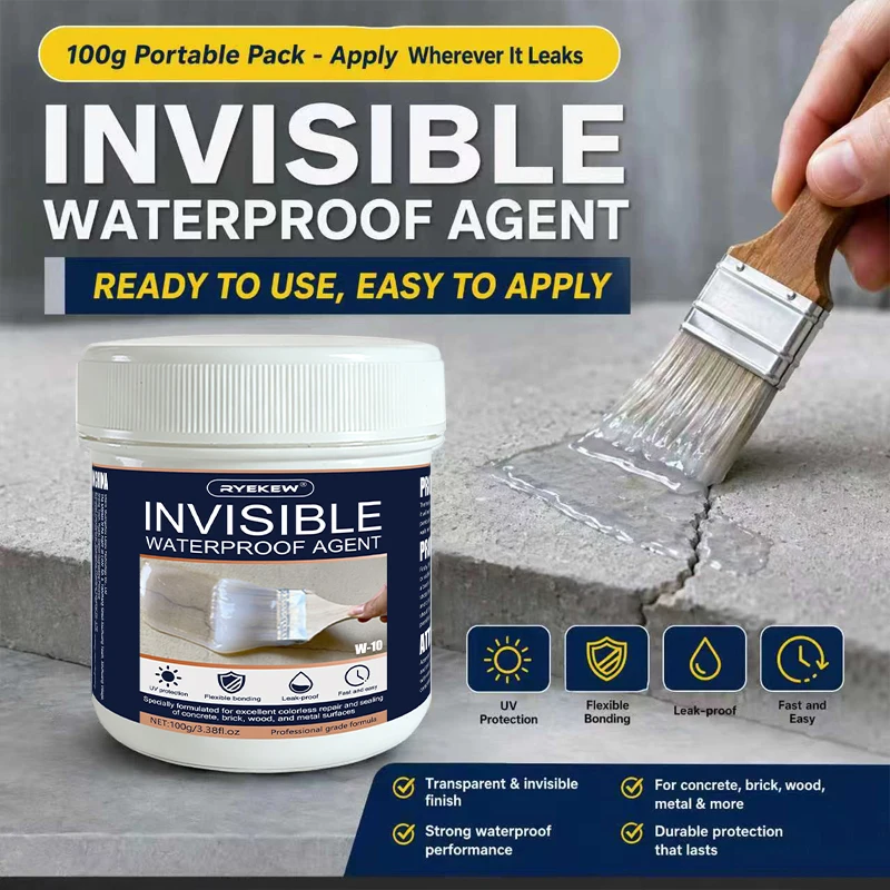 Transparent Waterproof Glue, Invisible Sealant for Leak Repair, Strong Bonding Adhesive for Ceramic Tile Glass Metal