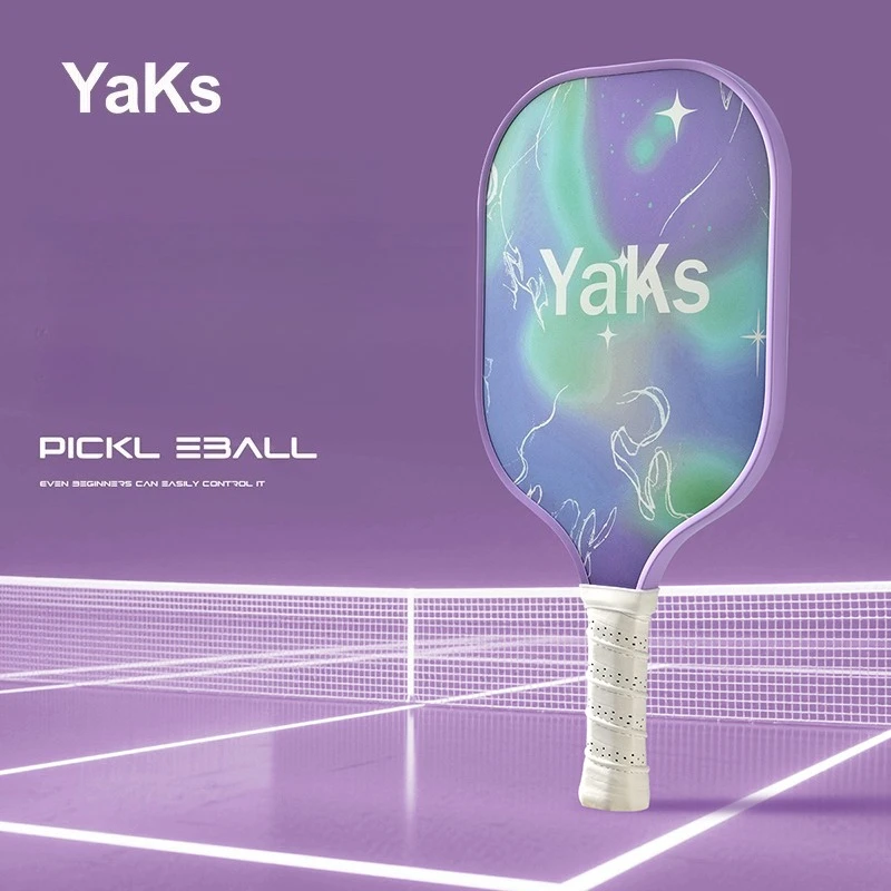

Yaks Glass Fibre Face Pickleball Paddle Ribbed Handle Non Slip Grip Pickleball Racquet Lightweight Pickleball Training Equipment