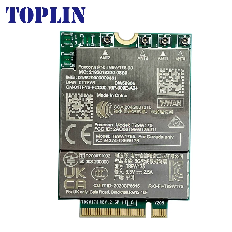 T99W175 DW5930e X55 5G Module DP/N 01TFY5 For Dell Laptop Latitude 5430 7330 7430 7760 9420 9520