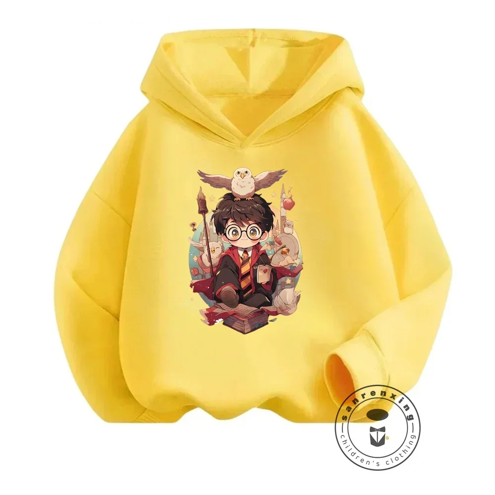 Cute and Casual Harry Potter Clothes Stylish Kids Pullover Sweatshirts with Endearing Q-Version Characters Ideal for Autumn Wear