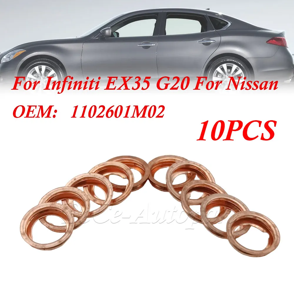 Car Engine Oil Drain Plug Gasket 1102601M02 Copper Colored Oil Drain Plugs Crush Washers Gaskets Rings for Nissan Infiniti