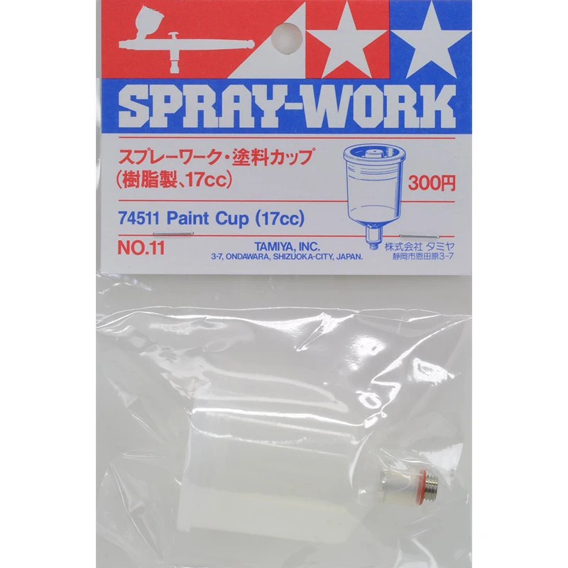 TAMIYA 74511/74524 Tazza di vernice spray-lavoro 17cc/40cc Contenitore per serbatoio di vernice in resina plastica Accessori per aerografo Tazza di ricambio