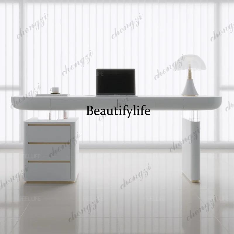 

T41 Designer Italian Office Desks Minimalist Room Bedroom Study Office Desks Storage Artificial Board Furniture Bureau
