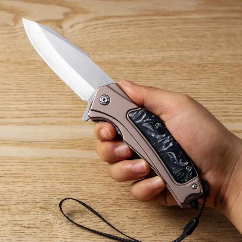 

High end high hardness resin handle folding knife,outdoor camping self-defense survival knife,multifunctional high-quality,sharp