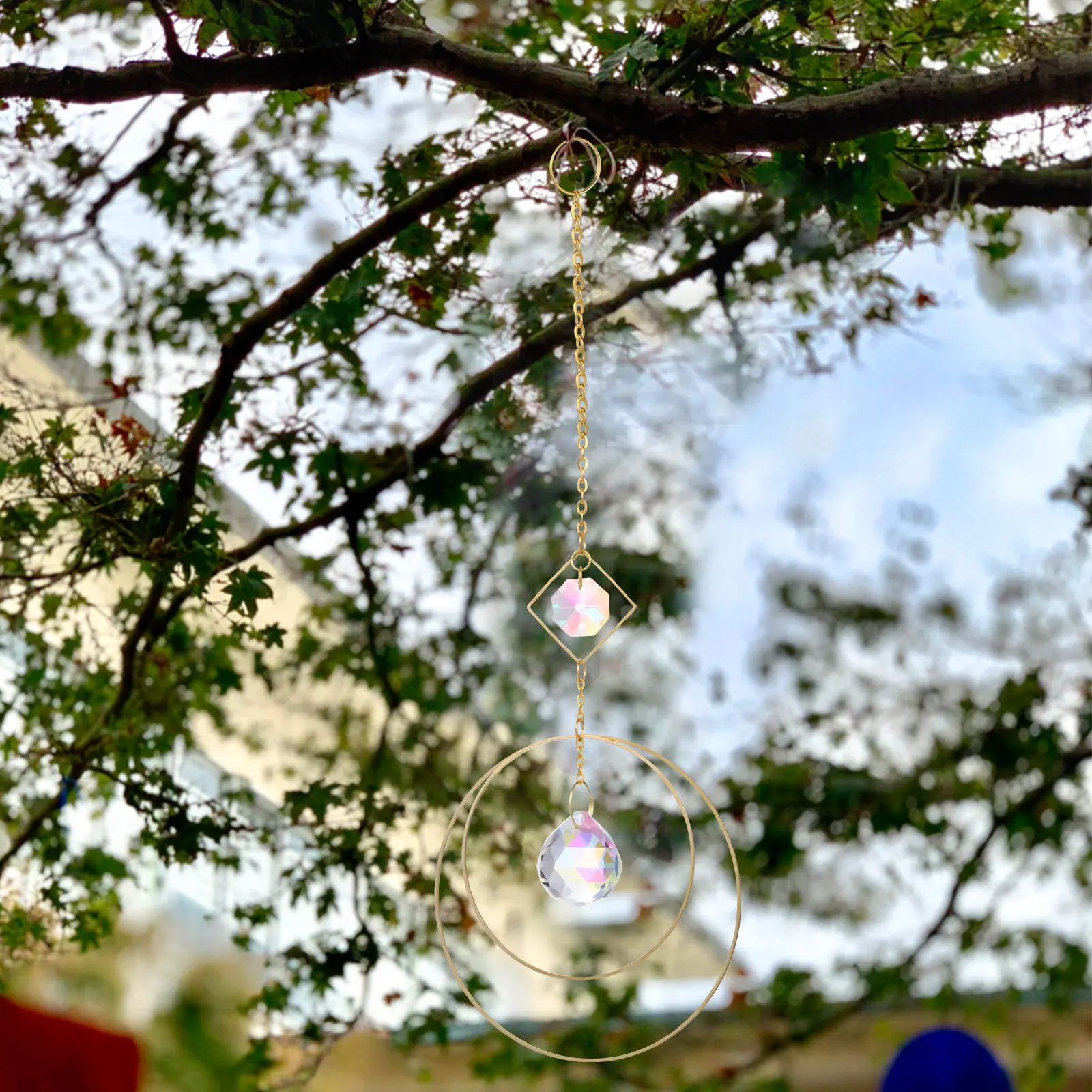 

Набор из 3 подвесок-ловцов солнца: Луна и Призма, хрустальный декор для окна, сада, дома, ветряные колокольчики