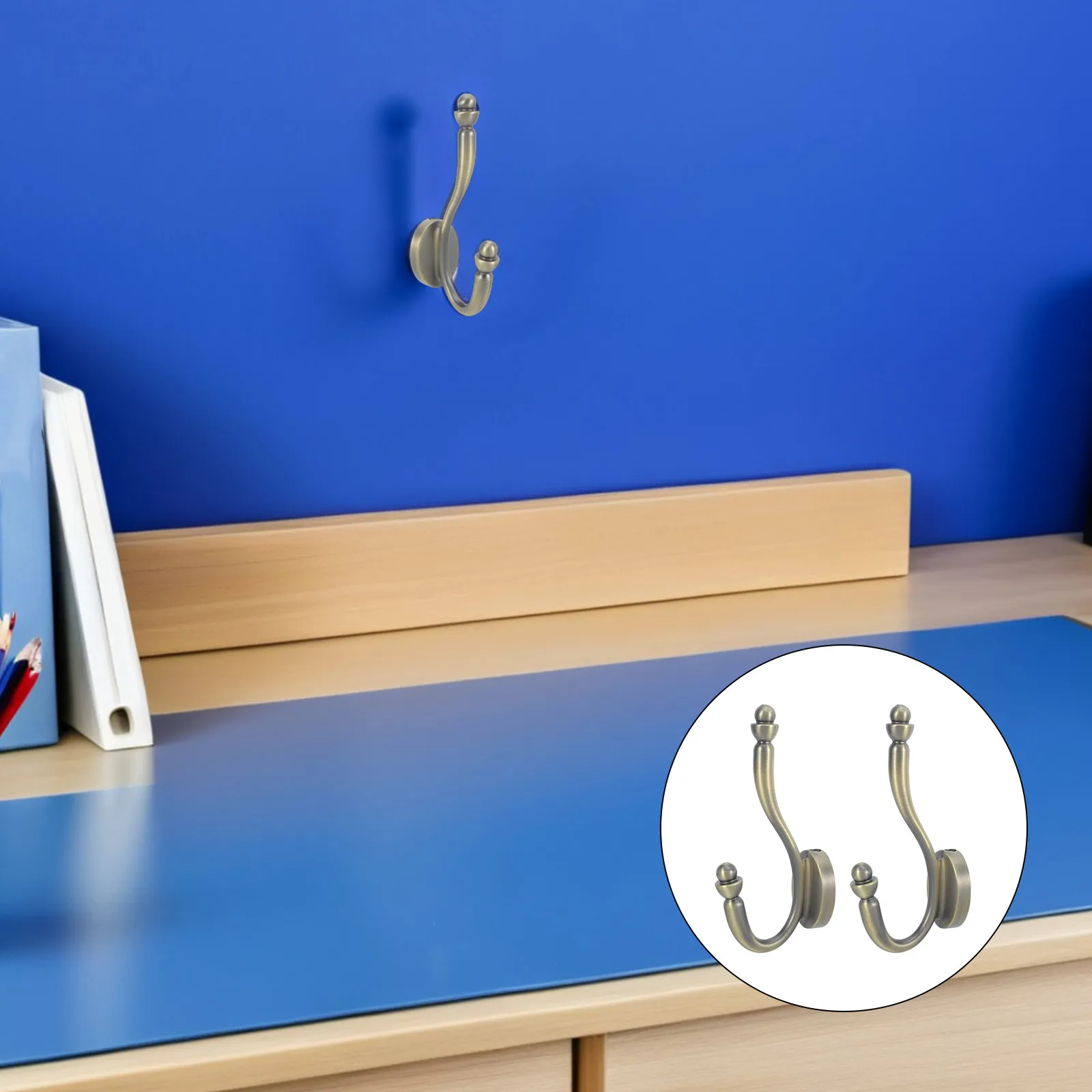 2Pcs Aluminum Alloy Clothes Hooks Heavy Duty Wall Mounted Coat Hanger Over Door Hooks for Wardrobe Bathroom Towel Hanging Closet