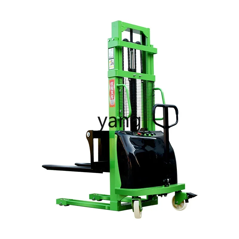 

YJQ semi-electric forklift charging hydraulic lift remote control stacking lift stacking forklift