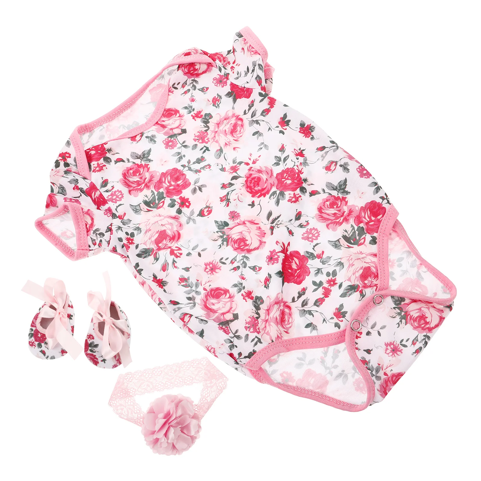 

Clothes Babydoll Girl Romper Reborn Dolls Dresses Newborn Unisex 3 Piece Set for Girls