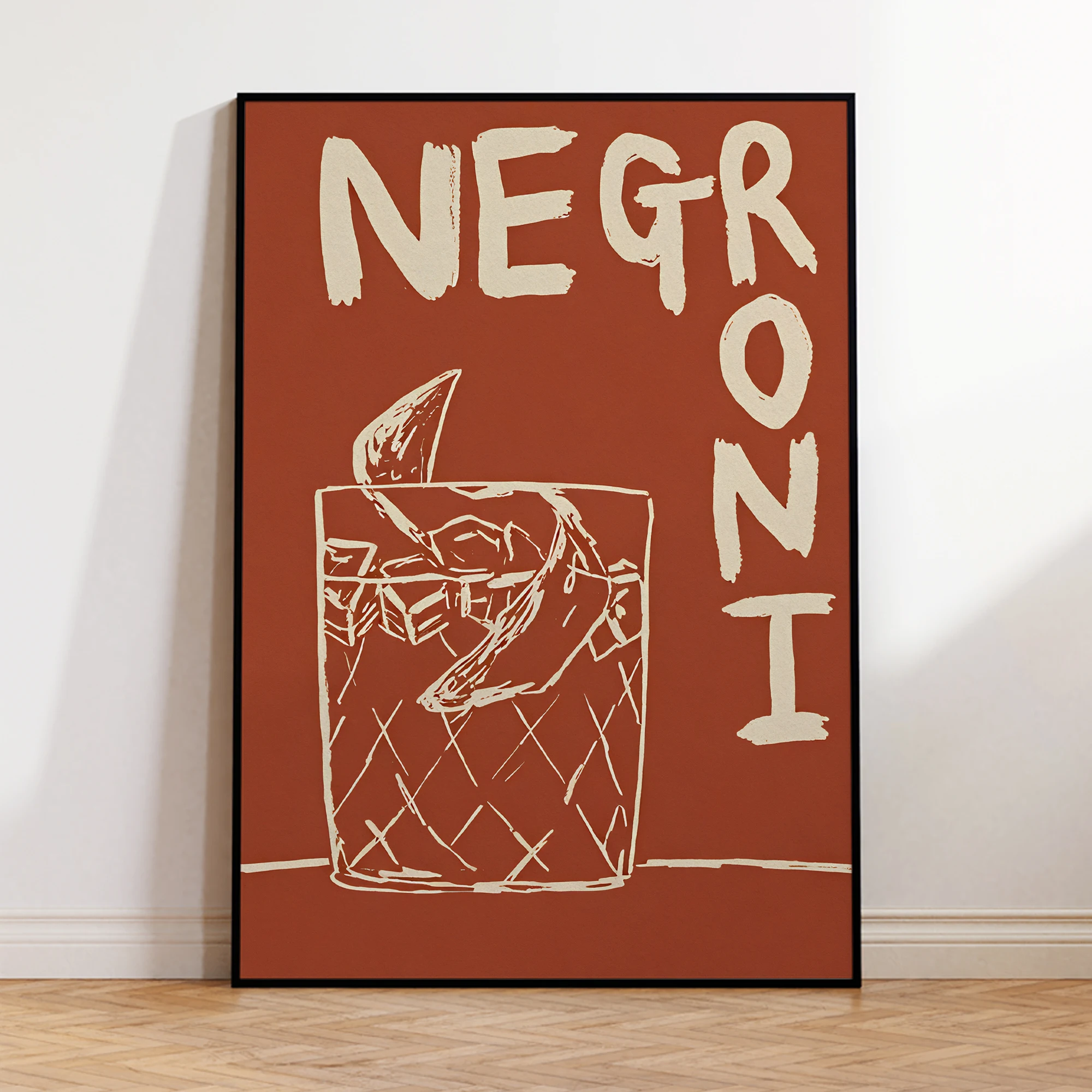 Modern Negroni By Nia Beynon Cocktail Wall Art Prints Canvas Painting Poster Picture For Living Room Bar Waterproof Home Decor