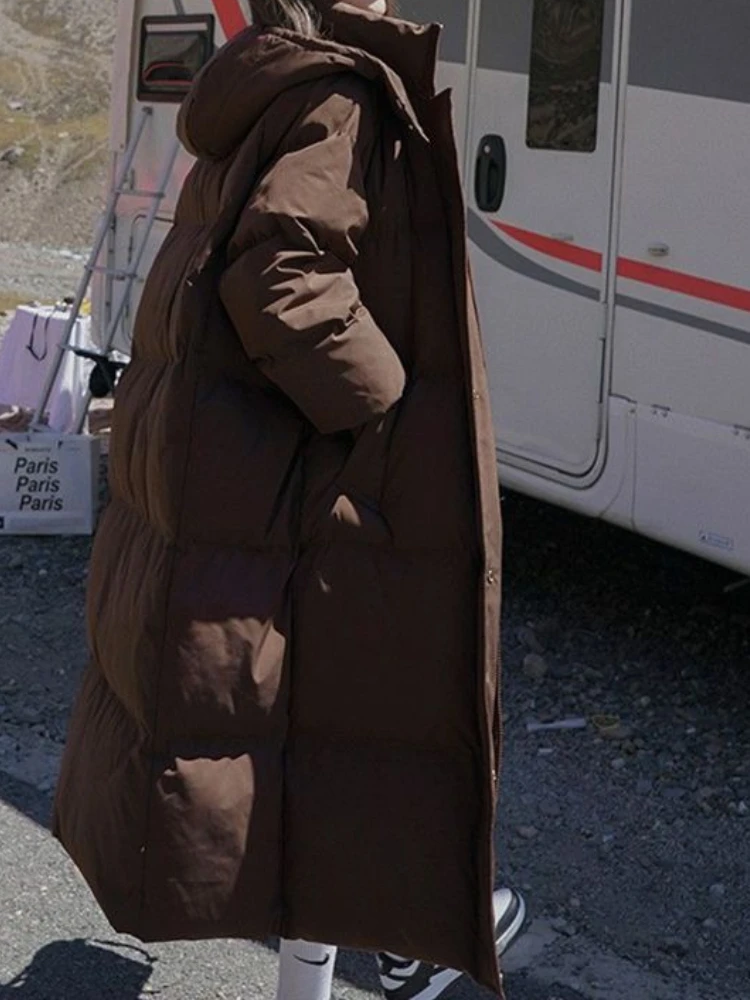 Veste d'hiver en coton pour femme, manteau Long, édition coréenne, ample et épais, à capuche, pardessus Parker chaud, nouvelle collection
