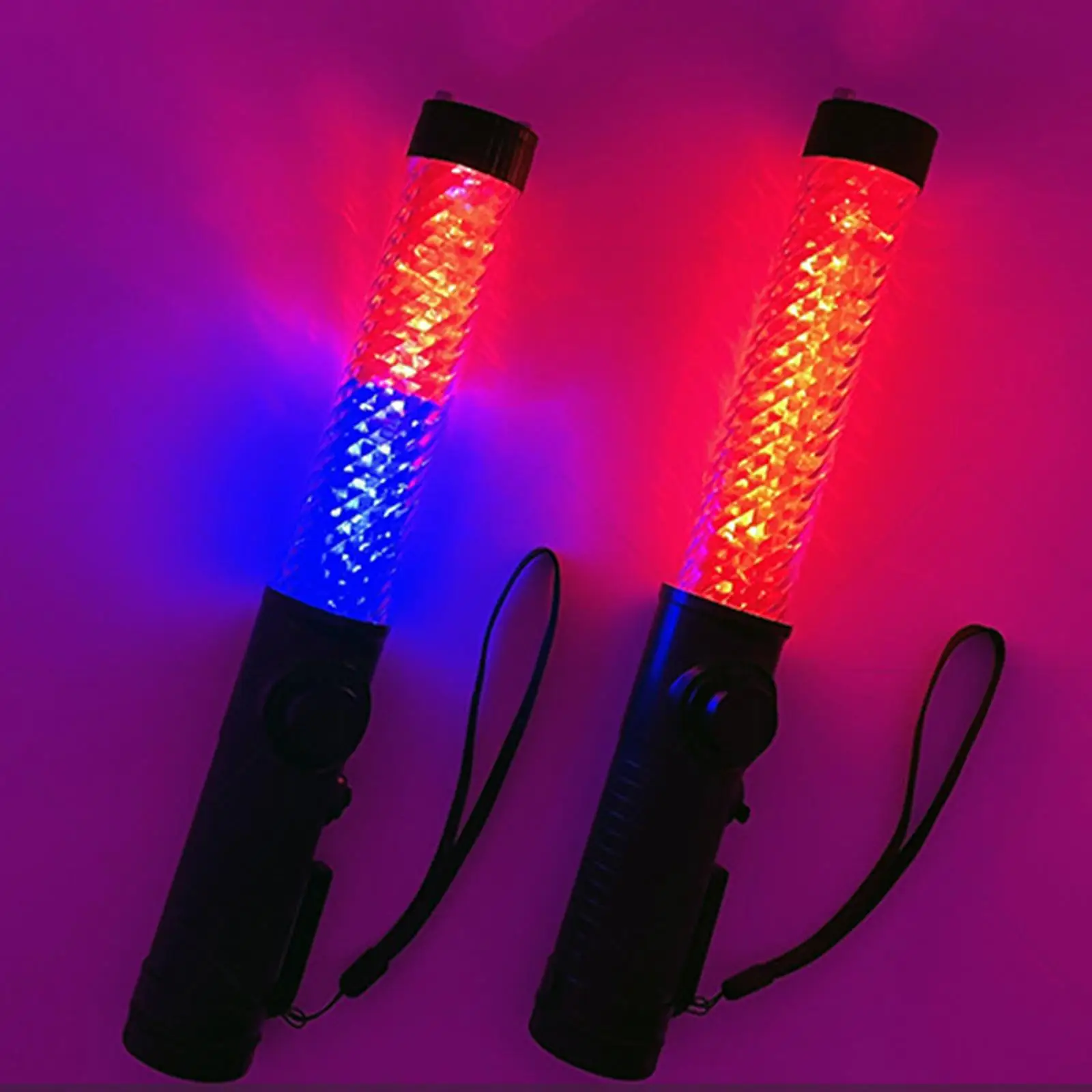 Durable LED Signals Wand with Wrist Strap Lanyard for Traffic Indication Intersection Control and Parking Guide