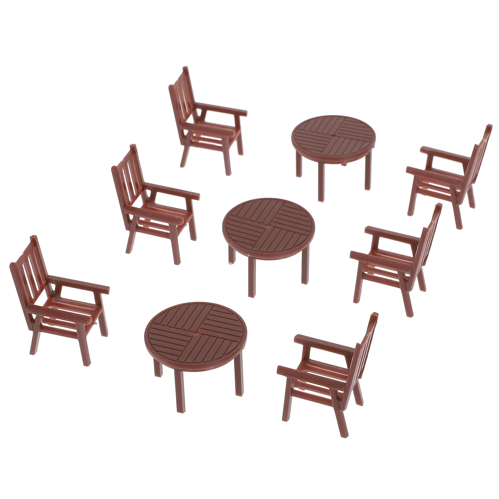 

3 Sets Mini Table and Chairs Furniture House Miniature Decoration Model Scene Plastic Children Plaything