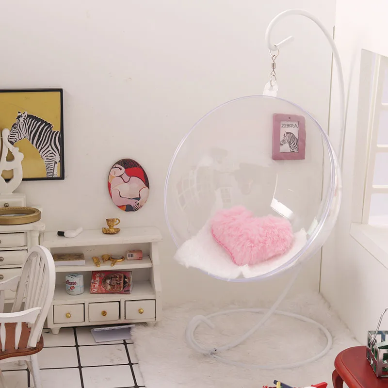 

Мини-подвесной стул, подвесная корзина для кукольного домика, 12 очков Ob11, хлопковая кукла, детская миниатюрная съемка, реквизит для фигурки куклы