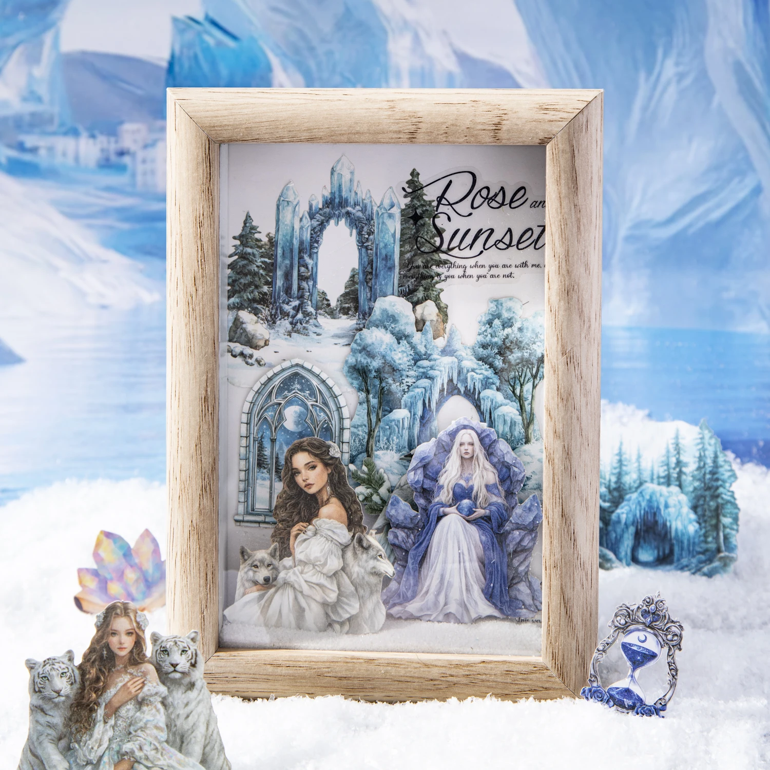 25Sheets Magical Winter Theme Landscape Scenery Stickers For Hand Account DIY Craft Scrapbook Guitar Diary Notebook Decoration