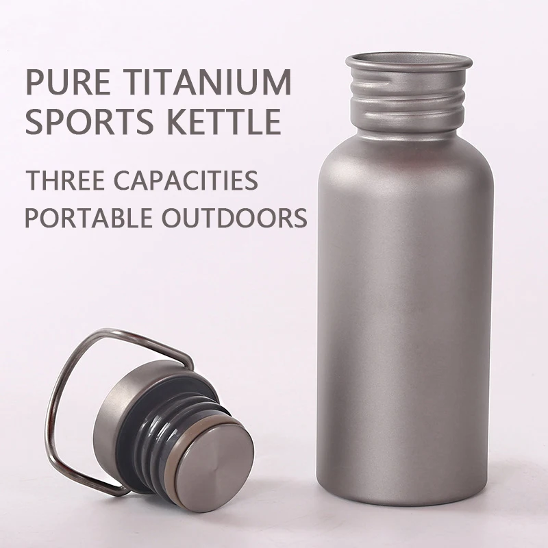 Pure Titanium Sports Water Bottle Outdoor Portable Camping Mountaineering Travel Large Capacity Single Layer Water Cup