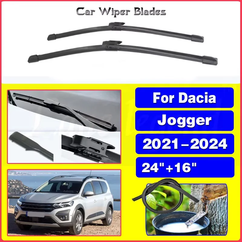 For Dacia Jogger 2021 2022 2023 2024 Front Wiper Blades Car Windshield Windscreen Windows Brushes Accessories 24