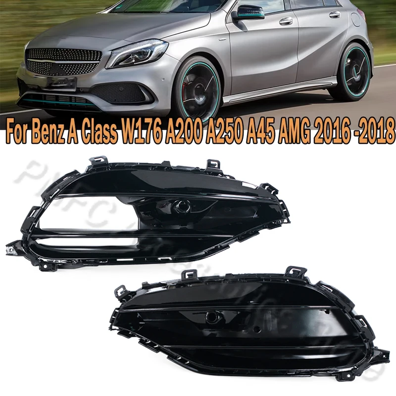 

Car Front Lip Spoiler Splitters Side Canards Trim Fog Lamp Cover For Mercedes Benz A Class W176 A200 A250 A45 AMG 2016 2017 2018