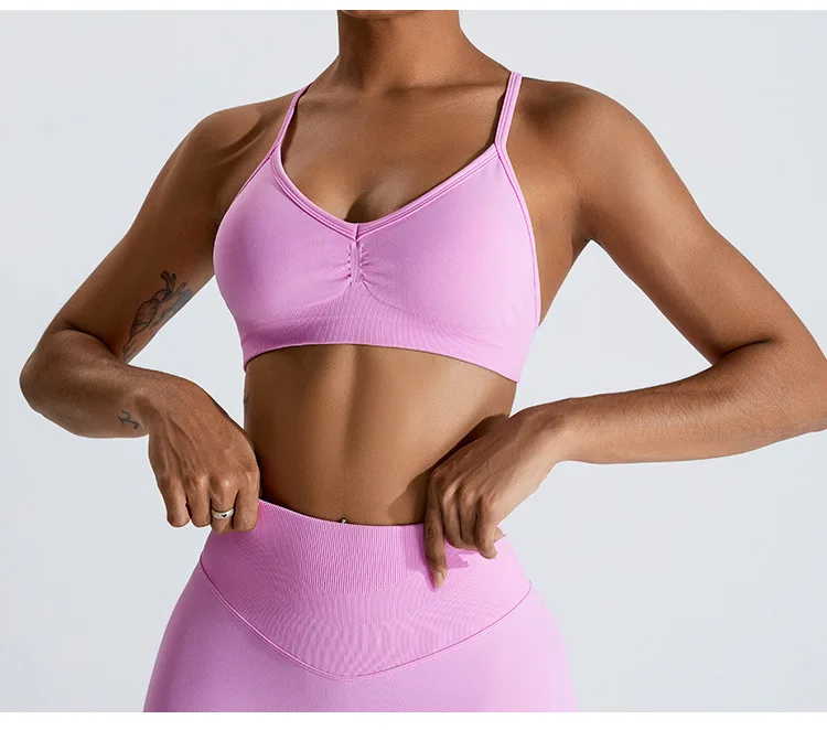 Summer Sexy Scrunch Sports Bra Gym Top Women Running Back Cross Top Sportswear Workout Underwear Fitness Workout Yoga Clothing