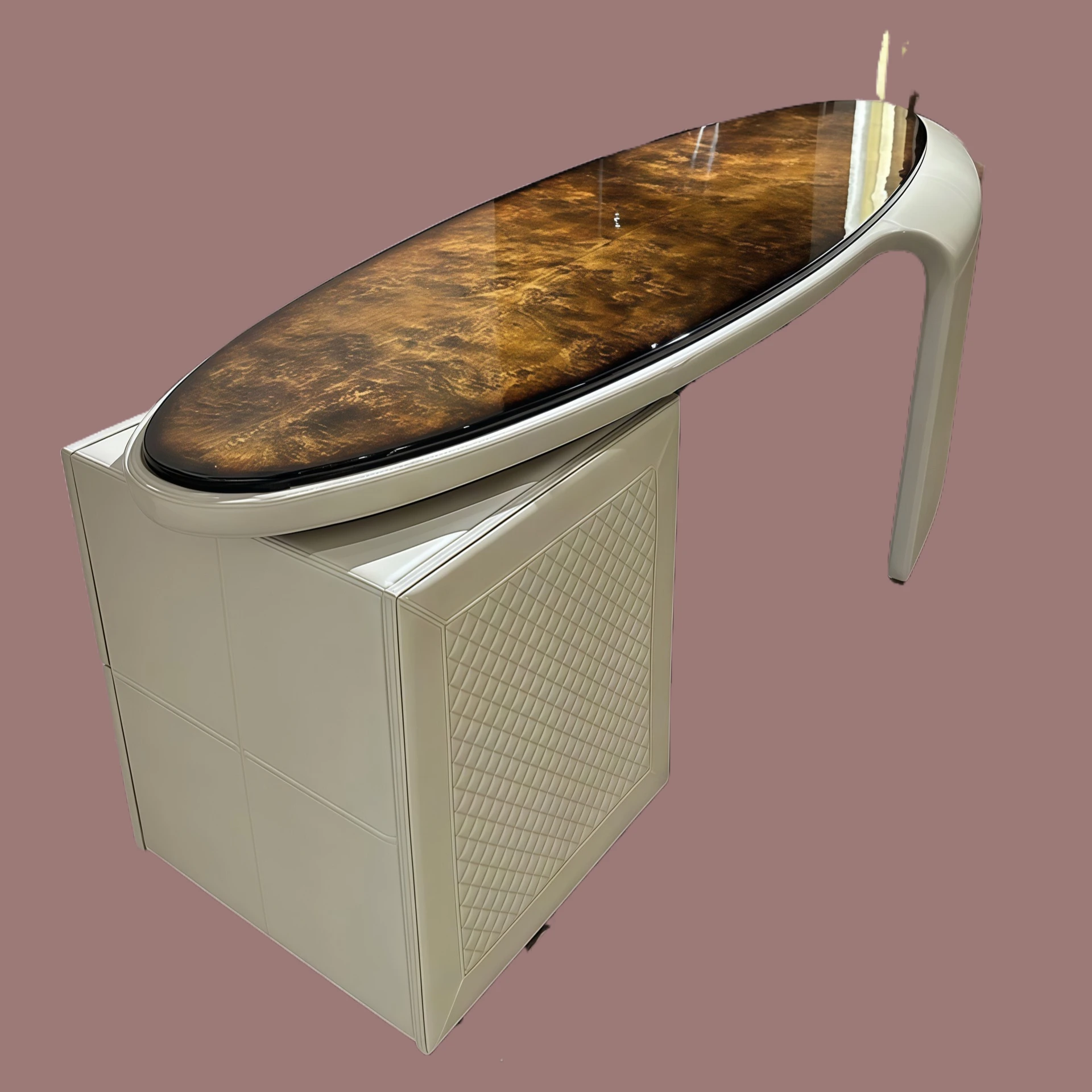 

Study light luxury solid wood computer table and chair combination designer desk