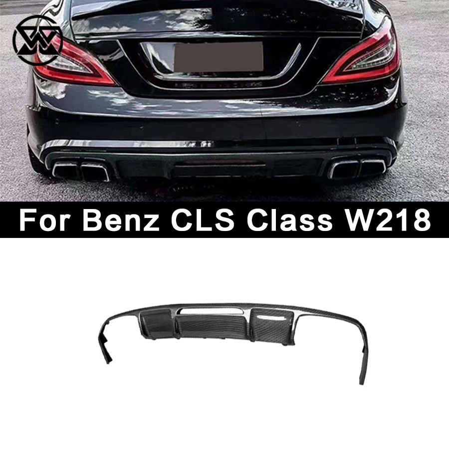 

For Mercedes-Benz CLS Class W218 350 500 CLS63 Carbon Fiber Rear Bumper Lip Diffuser Spoiler Splitter Car Tuning Body Kit