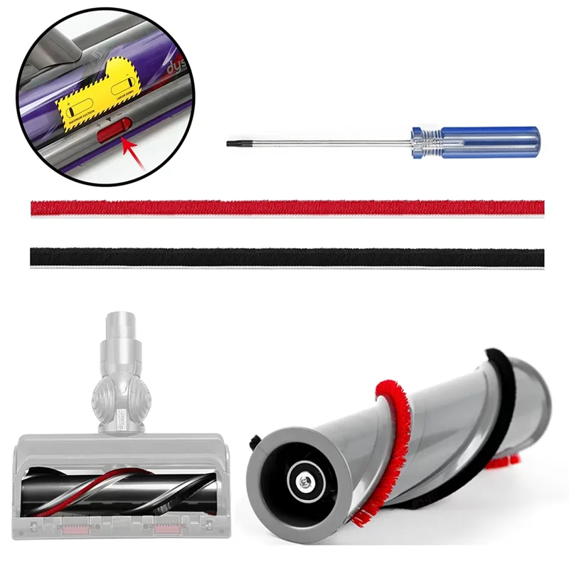 Roller Brush and Soft Tiras de pelúcia para Dyson V11 Aspirador sem fio, Peças de reposição, Acessórios, 5pcs