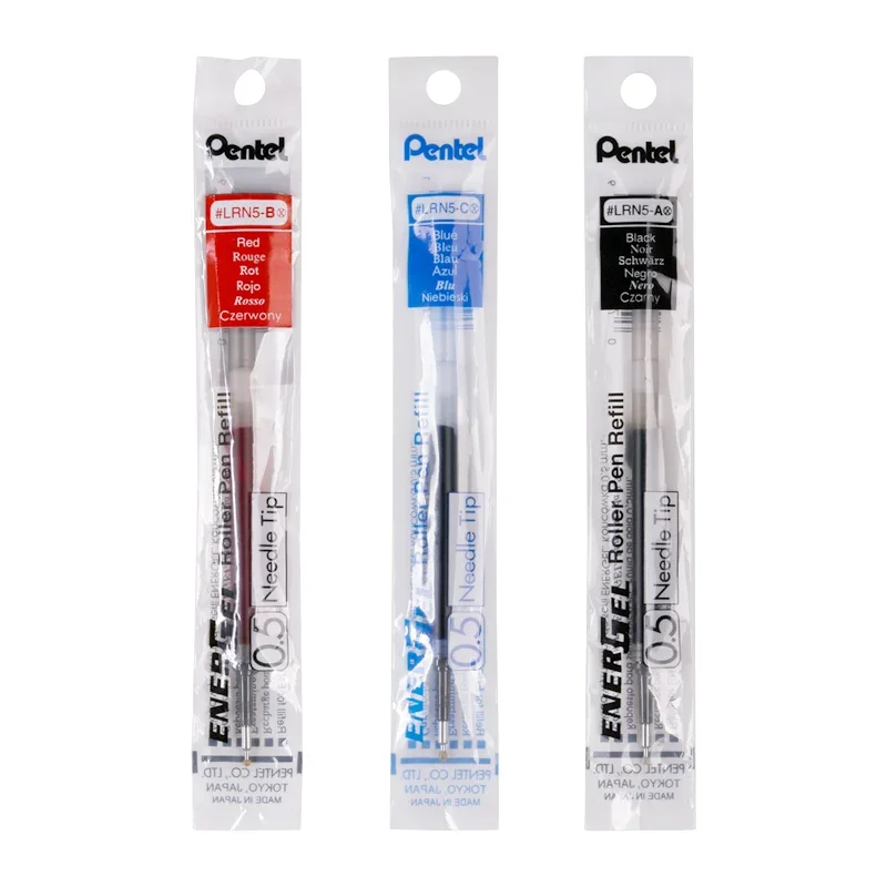 Pentel-recarga de Gel Energel LRN5 LRN4 0,5/0,4mm para BLN75/BLN105, suministros de papelería para estudiantes, suave y de secado rápido