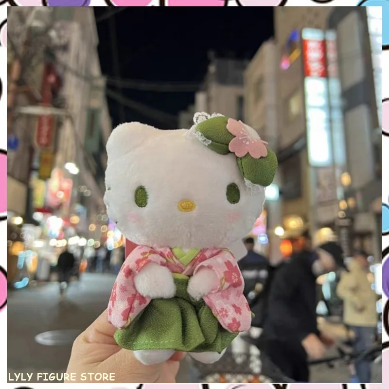 Sanrio Hello Kitty Matcha Kimono Limited Edition Hello Kitty Doll Plush Bag Pendant Plushie Accessories Soft Doll Girls Gifts